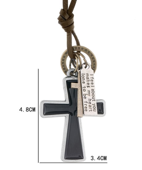 RETRO CROSS LEATHER CHOKER