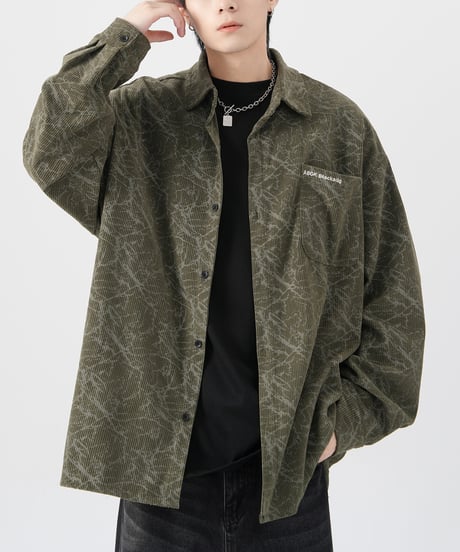 TIE-DYE CORDUROY LOOSE SHIRT /3color