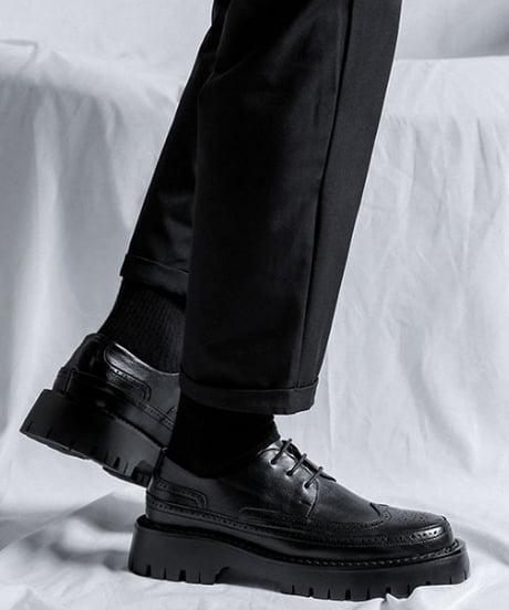 REAL LEATHER PLATFORM BROGUE