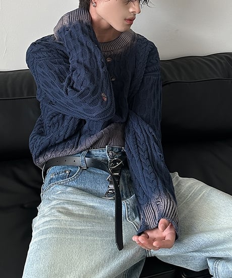GRADIENT DISTRESSED KNIT /2color