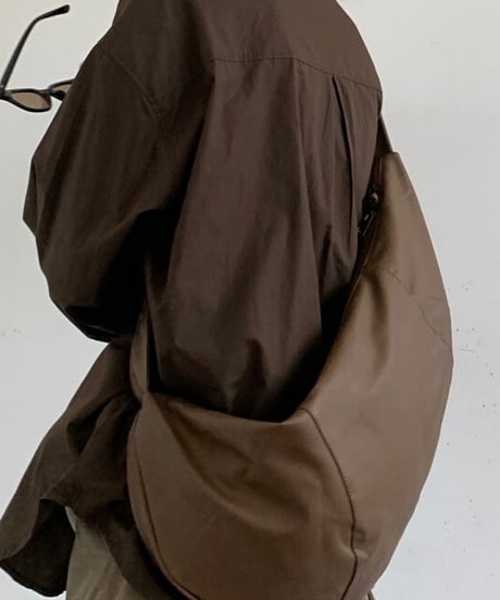 FAUXLEATHER ROUND SHOULDER BAG /2color