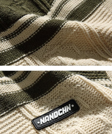 RETRO BORDER OVERSIZE KNIT /2color