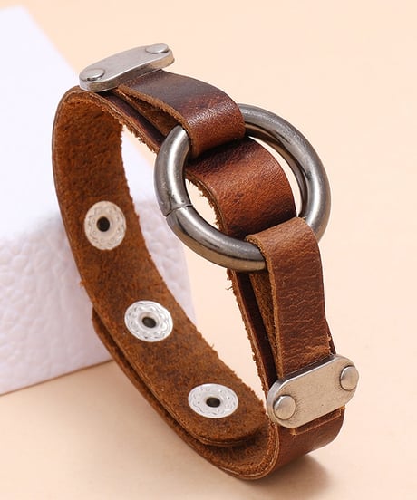 RETRO CIRCLE LEATHER BRACELET