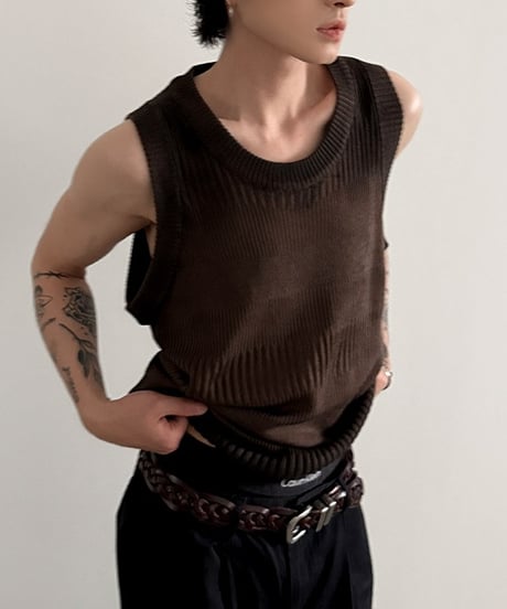 SUNFADE SLEEVELESS KNIT /2color