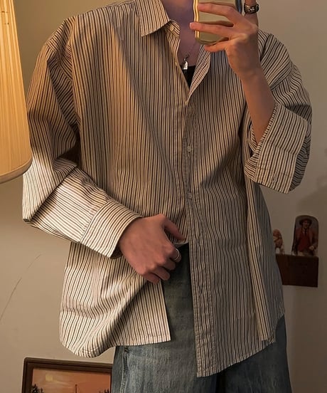 LOOSE PINSTRIPE COTTON SHIRT