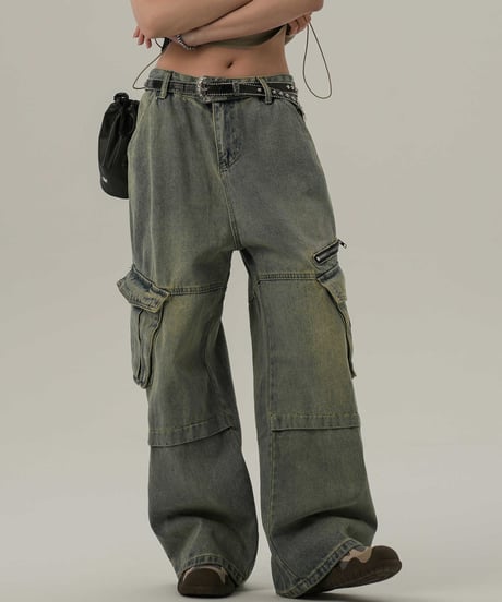 VINTAGE WASH CARGO DENIM /3color