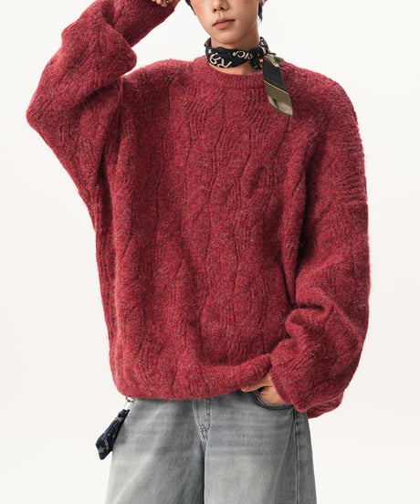 WOOLMIX TEXTURE KNIT /4color