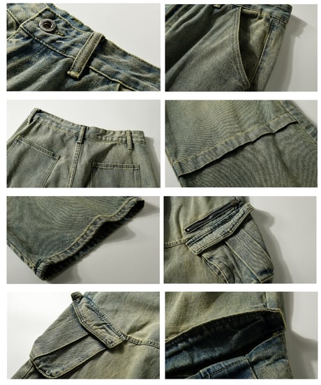 VINTAGE WASH CARGO DENIM /3color