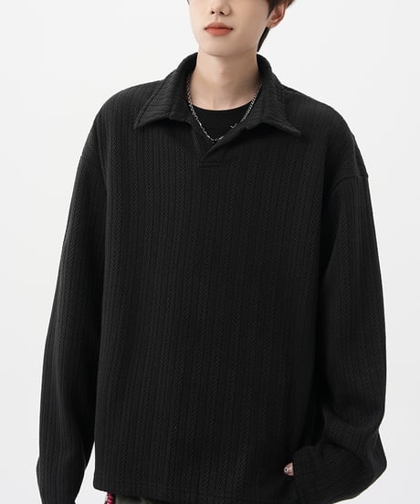 LOOSE TEXTURE POLO SHIRT /2color