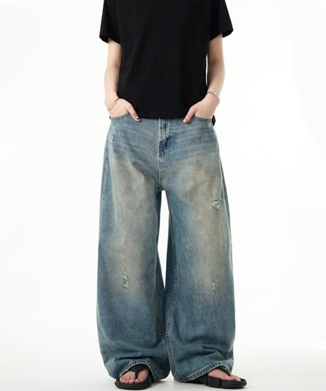 DIRTWASH WIDE LRG JEANS