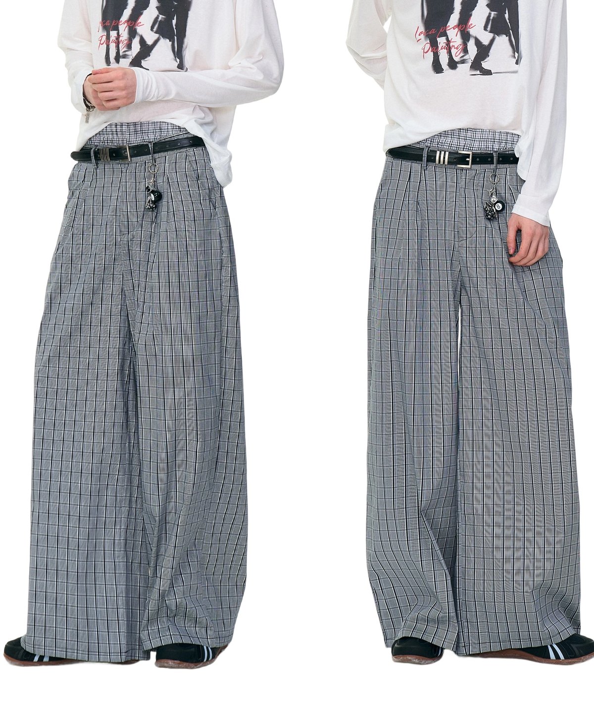 URBAN CHECK WIDE PANTS | Urban Edge