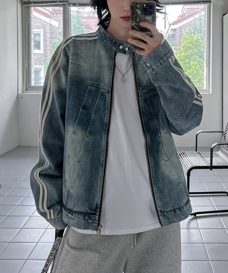 VINTAGE TRACK DENIM JACKET