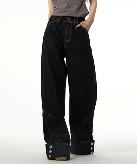 CUFFEDGE BUTTON DENIM
