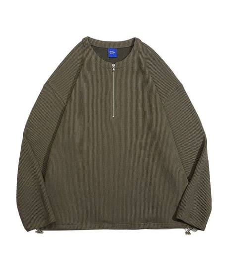 ROUND NECK HALF ZIP KNIT /3color