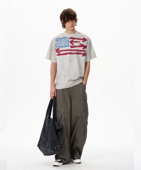 VINTAGEFLAG PRINT TEE /2color