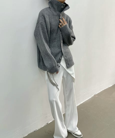 HIGH-COLLAR KNIT CARDIGAN /3color