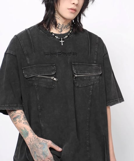 GRUNGE UTILITY TEE /2color