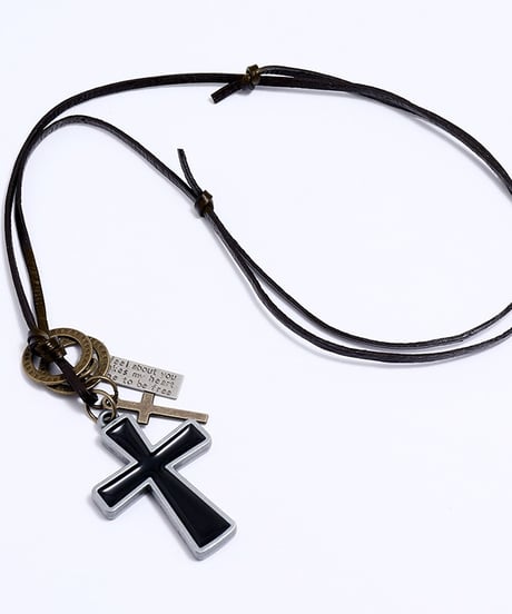 RETRO CROSS LEATHER CHOKER