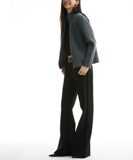 ASYMMETRIC KNIT SHORT JACKET /2color