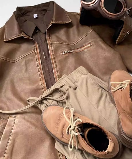 FAUX LEATHER VINTAGE RIDERS /2color