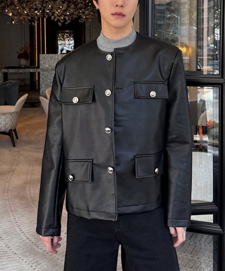 FAUX LEATHER SHORT JACKET