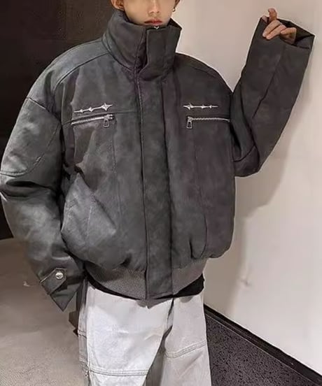 FAUX LEATHER DOWN BLOUSON /2color