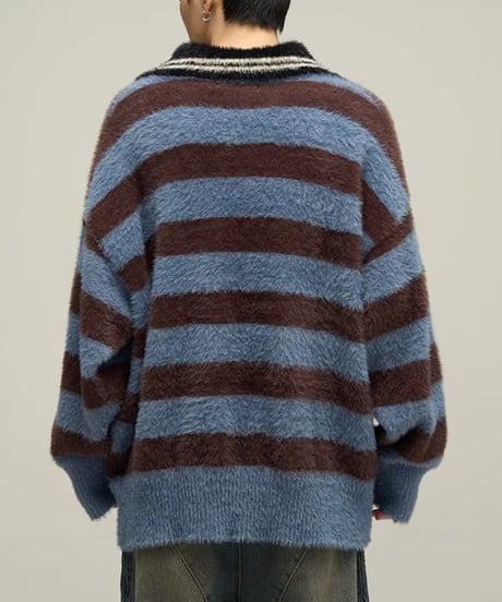 LOOSE BORDER SKIPPER KNIT /2color