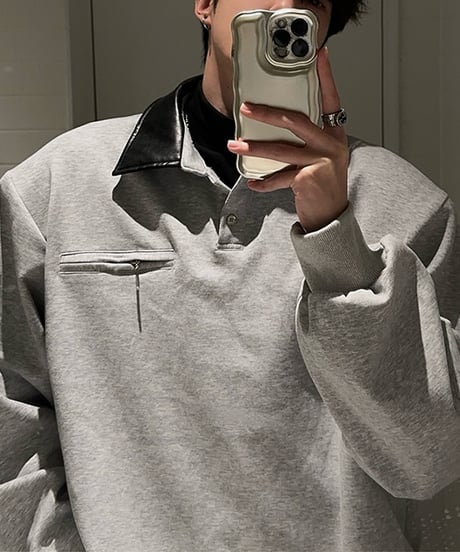 BICOLOR SWEAT POLO /2color