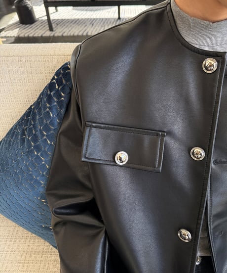 FAUX LEATHER SHORT JACKET