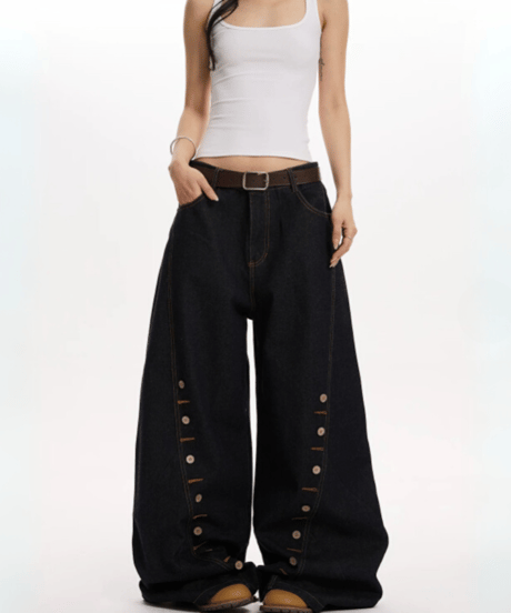 【予約販売】BUTTONDROP WIDE DENIM