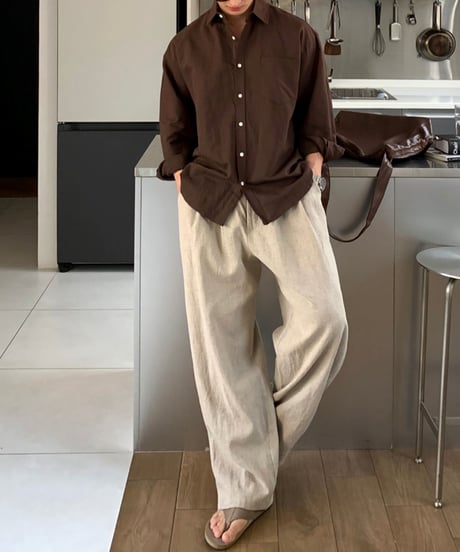 LINEN BLEND FLOW PANTS /2color