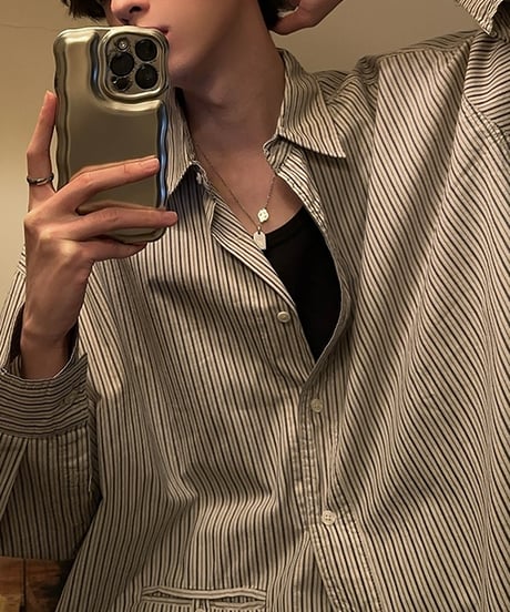 LOOSE PINSTRIPE COTTON SHIRT