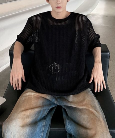 OVERSIZED MESH T-SHIRT /2color