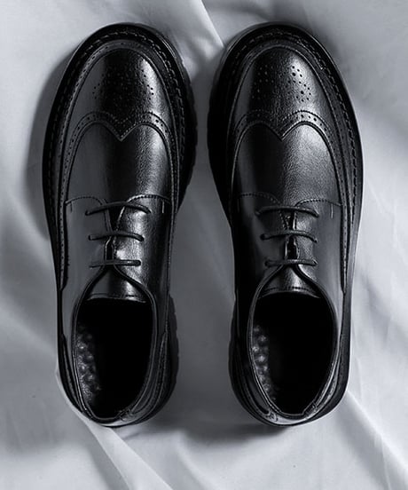 REAL LEATHER PLATFORM BROGUE
