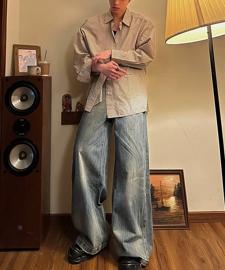 LOOSE PINSTRIPE COTTON SHIRT