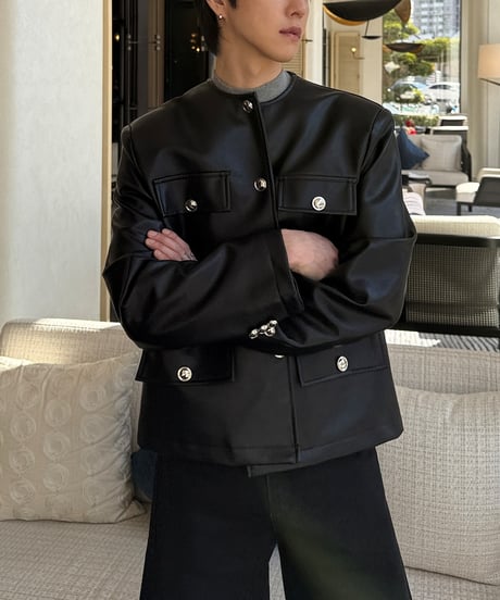 FAUX LEATHER SHORT JACKET