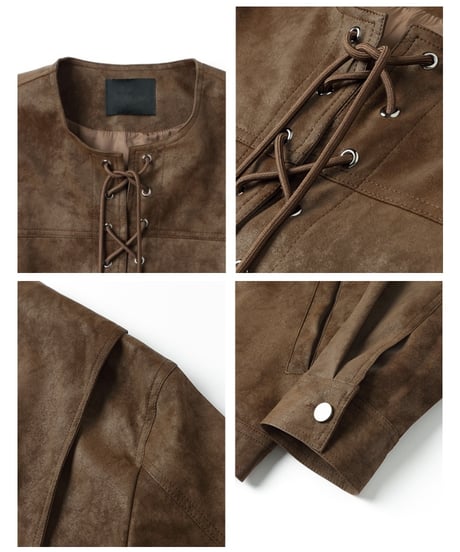 RUSTIC FAUX LEATHER JACKET
