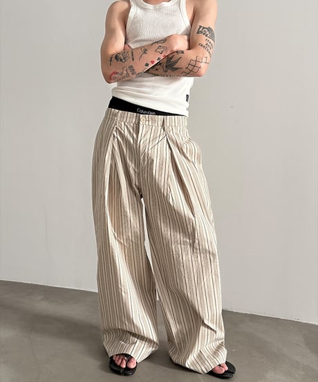 PARALLEL STRIPE WIDE PANTS /2color