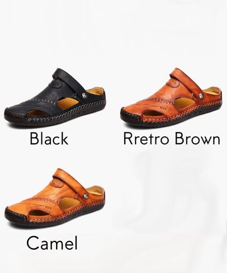 REAL LEATHER FISHERMAN SANDALS /3color