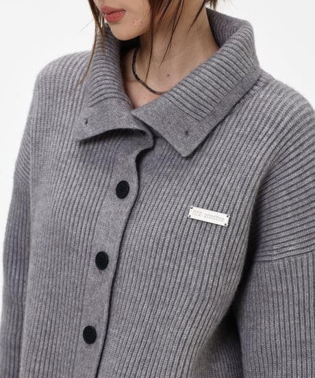 CHUNKY KNIT TURTLE CARDIGAN /3color