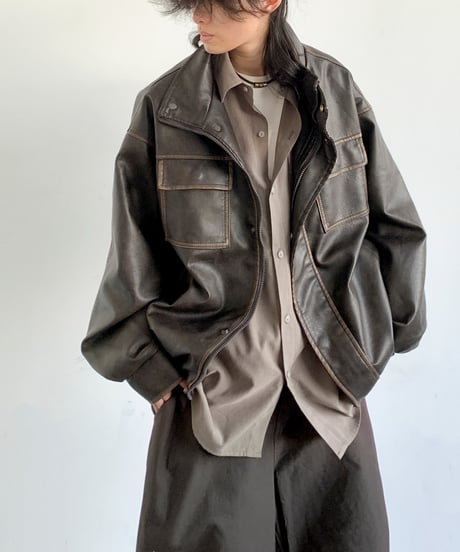 VINTAGE FAKE LEATHER RIDERS /2color