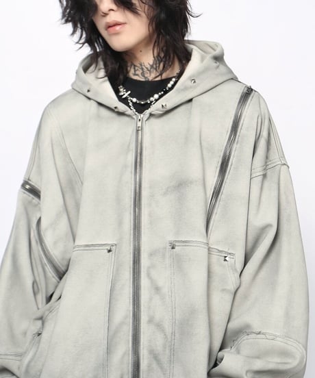 GRUNGECORE ZIP HOODIE /2color