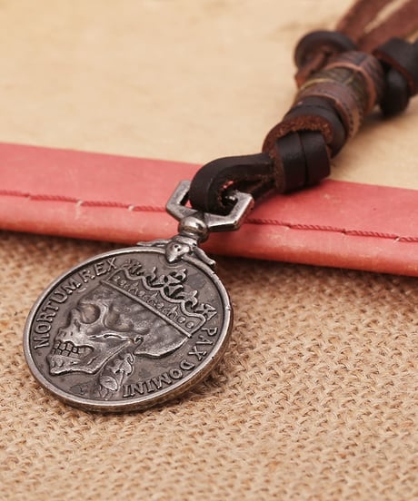 ALTERNATIVE COIN LEATHER NECKLACE