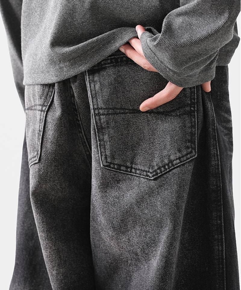 WAVY WASHED WIDE DENIM /2color | Urban Edge