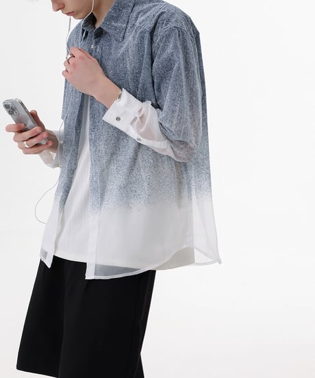 【予約販売】MISTFADE DENIM SHEER SHIRT