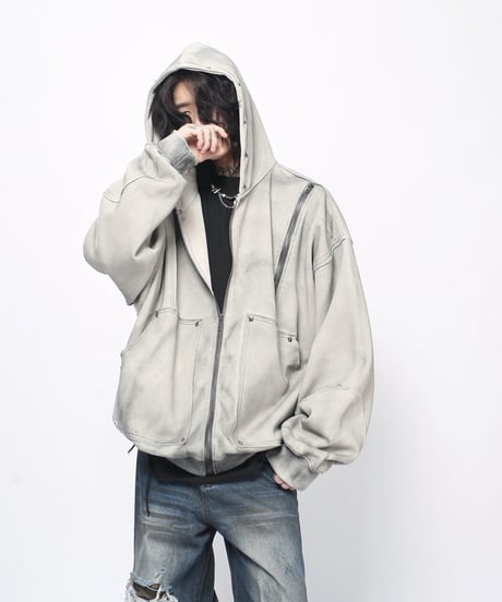 GRUNGECORE ZIP HOODIE /2color