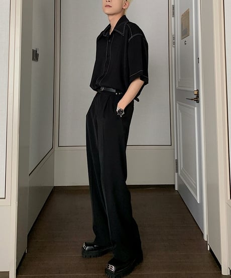 LOOSE DRAPE STITCH SHIRT /5color