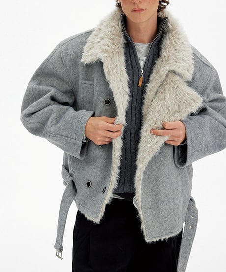 WOOLBOA BELTED JACKET /2color