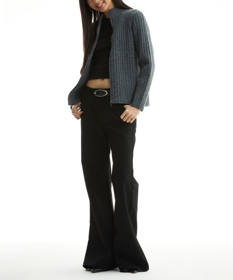 ASYMMETRIC KNIT SHORT JACKET /2color