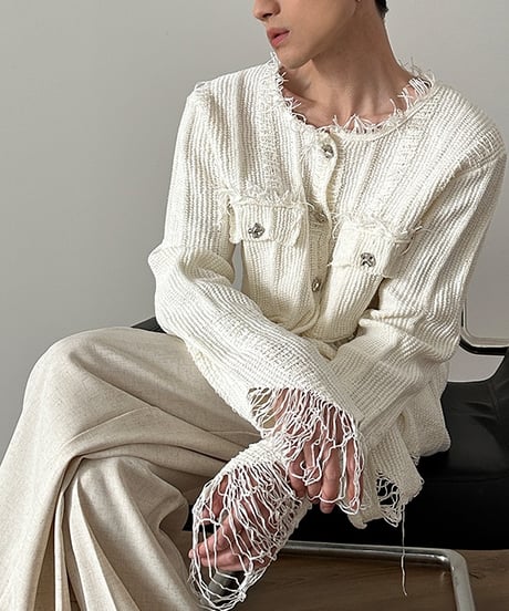 SHEER TASSEL KNIT CARDIGAN